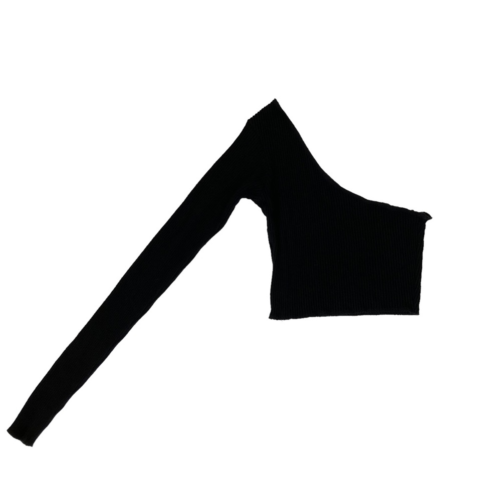 ARE YOU AM I One Shoulder Ribbed Top - Picture 3 of 7